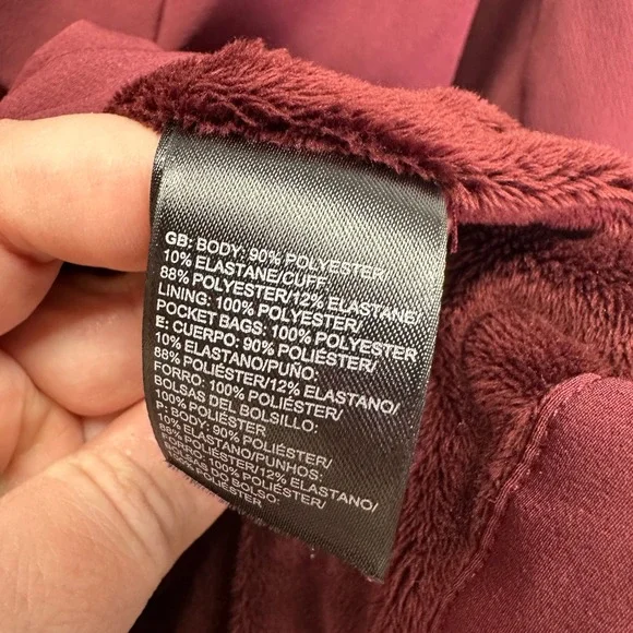 The North Face TNF Shelbe Raschel Fleece Jacket Womens Small Burgundy WindWall - Picture 8 of 12